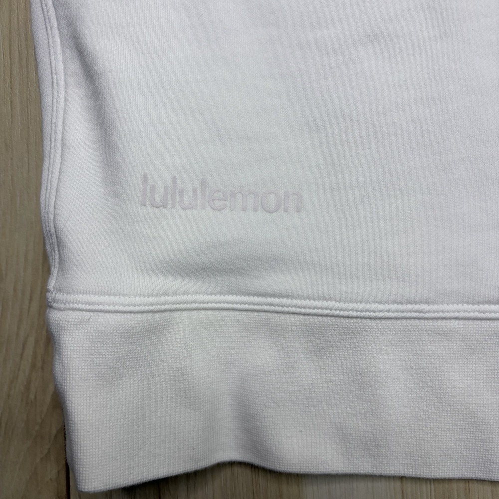 Lululemon Perfectly Oversized Sweatshirt Womens 10 White Crewneck SpellOut Crew - Picture 6 of 6